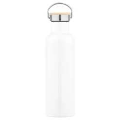Edelstahl-Thermoflasche mit Bambusdeckel 750 ml (Sublimation)
