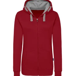 Frauen Kontrast Kapuzen-Sweatjacke - Fair4All