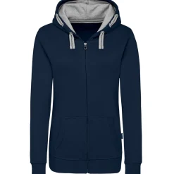 Frauen Kontrast Kapuzen-Sweatjacke - Fair4All