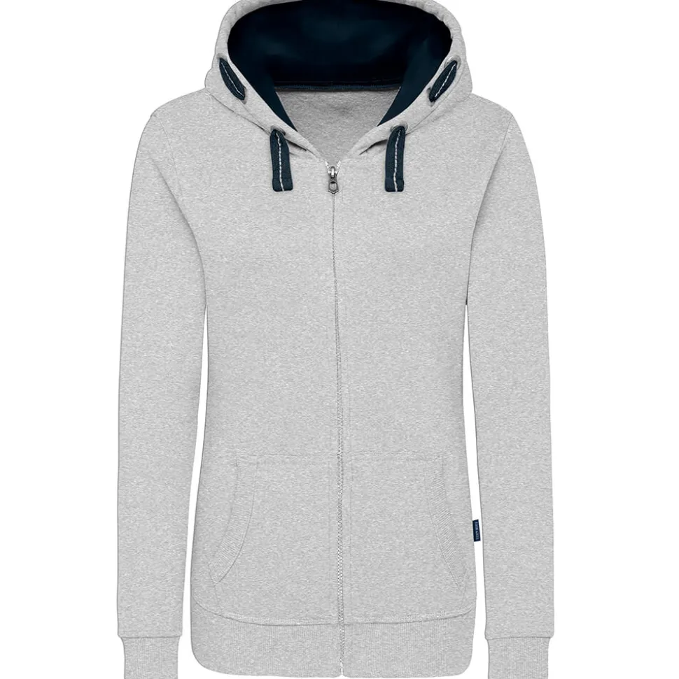Frauen Kontrast Kapuzen-Sweatjacke - Fair4All