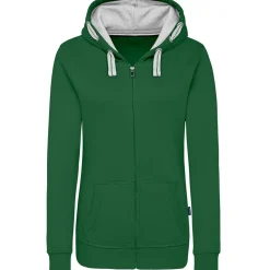 Frauen Kontrast Kapuzen-Sweatjacke - Fair4All