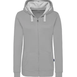 Frauen Kontrast Kapuzen-Sweatjacke in Übergröße - Fair4All