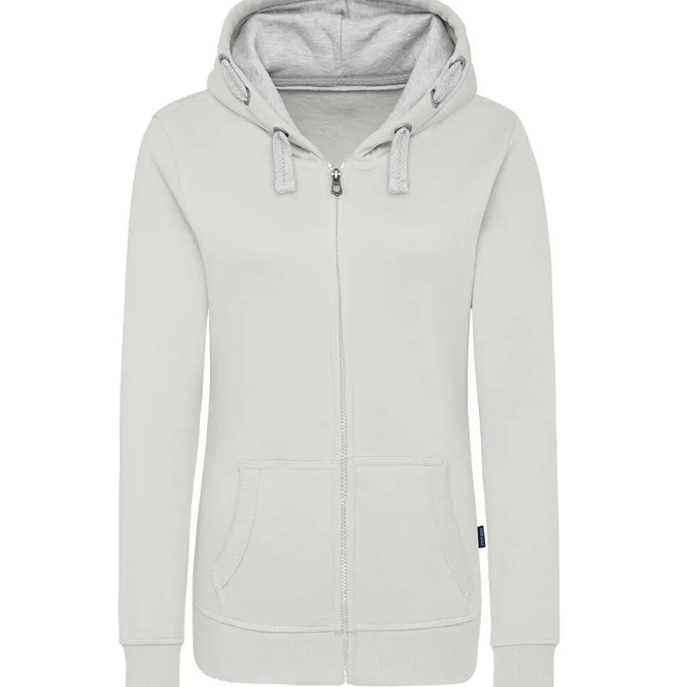 Frauen Kontrast Kapuzen-Sweatjacke in Übergröße - Fair4All