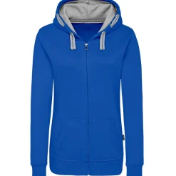 Frauen Kontrast Kapuzen-Sweatjacke in Übergröße - Fair4All
