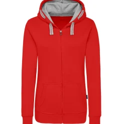 Frauen Kontrast Kapuzen-Sweatjacke in Übergröße - Fair4All