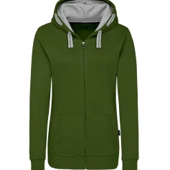 Frauen Kontrast Kapuzen-Sweatjacke in Übergröße - Fair4All
