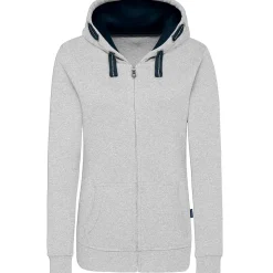 Frauen Kontrast Kapuzen-Sweatjacke in Übergröße - Fair4All