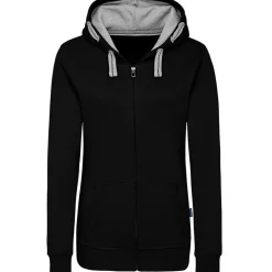 Frauen Kontrast Kapuzen-Sweatjacke in Übergröße - Fair4All