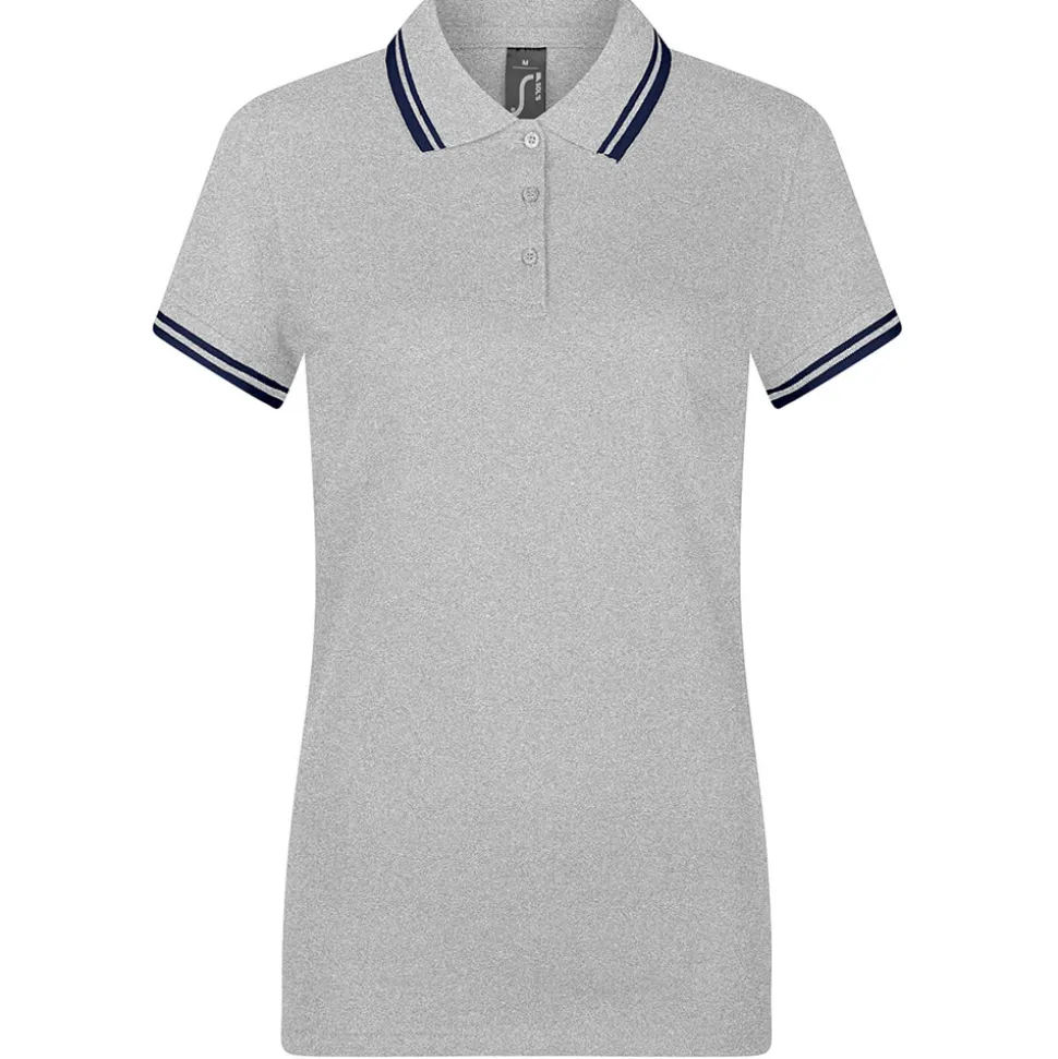 Frauen Kontrast Poloshirt Pasadena