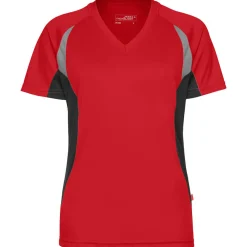 Frauen Kontrast V-Ausschnitt TOPCOOL® Laufshirt