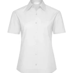 Frauen Kurzarm Popeline-Bluse