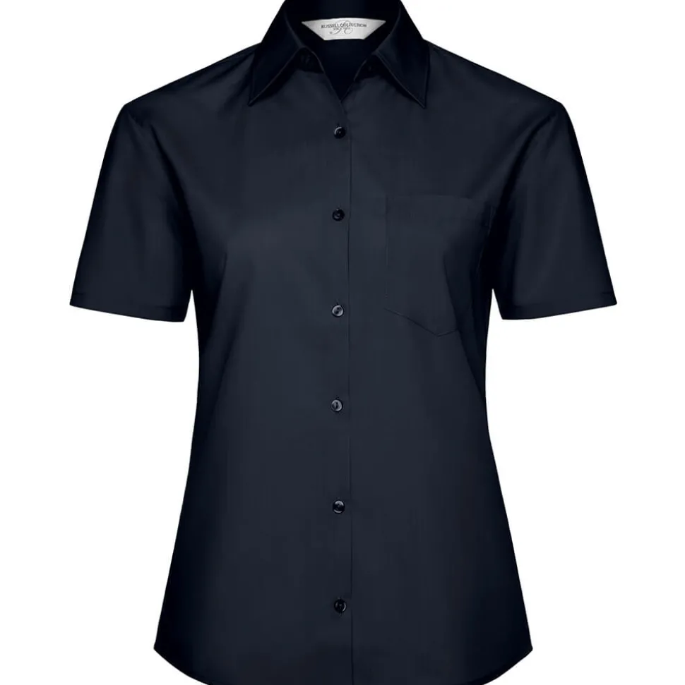 Frauen Kurzarm Popeline-Bluse