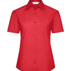 Frauen Kurzarm Popeline-Bluse