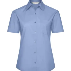 Frauen Kurzarm Popeline-Bluse in Übergröße