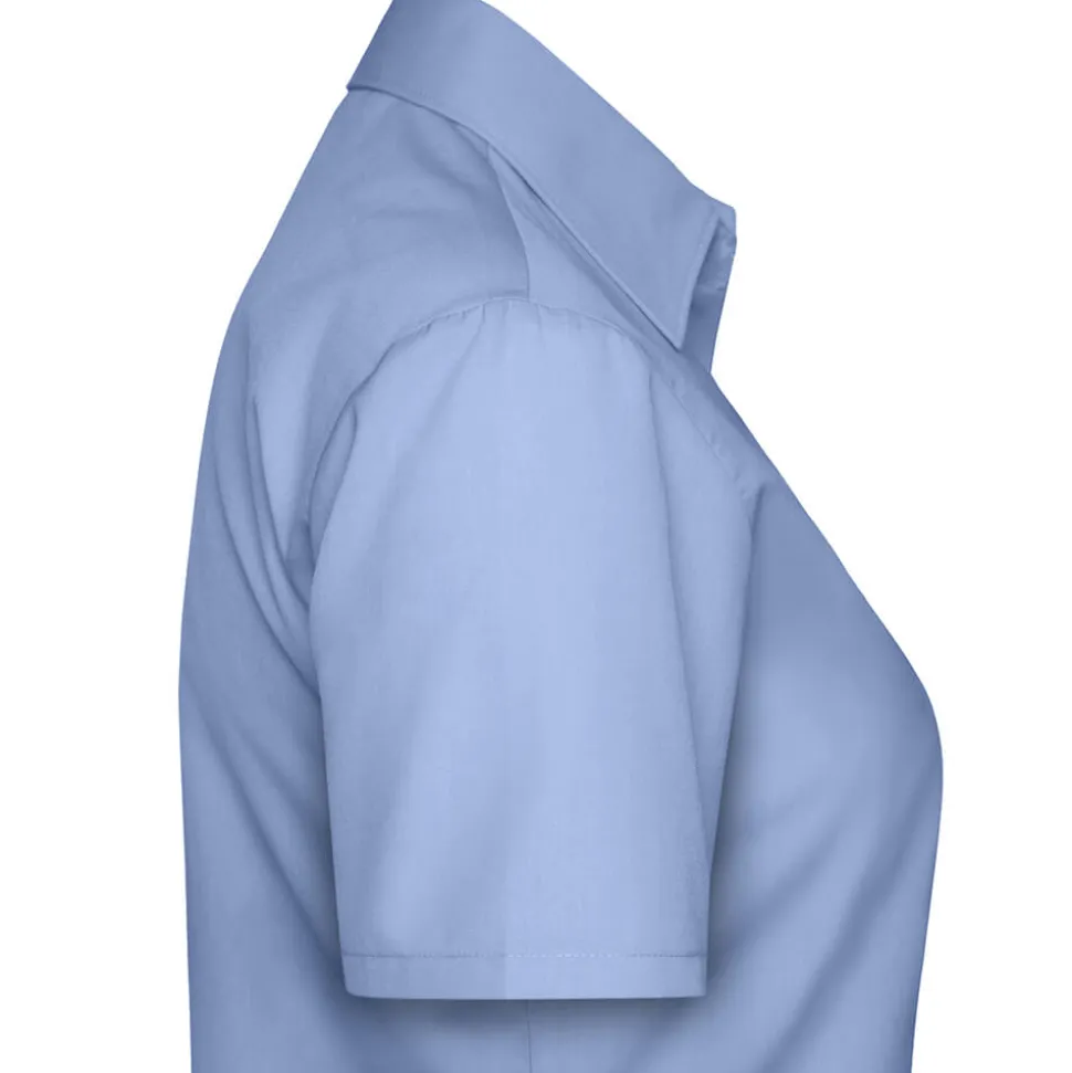 Frauen Kurzarm Popeline-Bluse in Übergröße