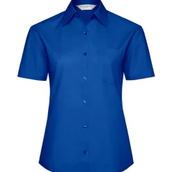 Frauen Kurzarm Popeline-Bluse in Übergröße