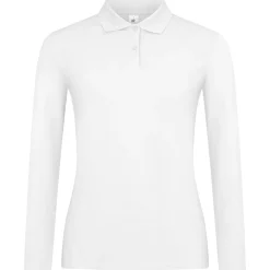 Frauen Langarm Fein-Piqué Poloshirt 180