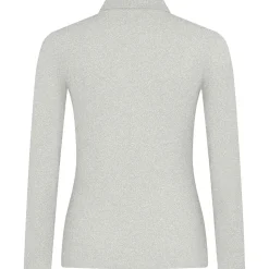 Frauen Langarm Fein-Piqué Poloshirt 180