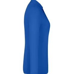 Frauen Langarm Fein-Piqué Poloshirt 180