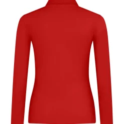 Frauen Langarm Fein-Piqué Poloshirt 180