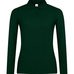 Frauen Langarm Fein-Piqué Poloshirt 180