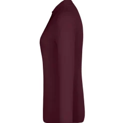 Frauen Langarm Fein-Piqué Poloshirt 180