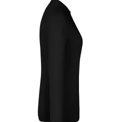 Frauen Langarm Fein-Piqué Poloshirt 180