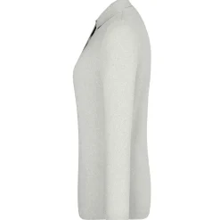 Frauen Langarm Fein-Piqué Poloshirt 210