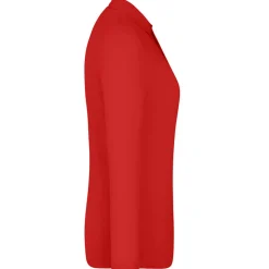 Frauen Langarm Fein-Piqué Poloshirt 210