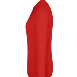 Frauen Langarm Fein-Piqué Poloshirt 210