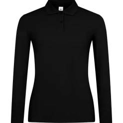 Frauen Langarm Fein-Piqué Poloshirt 210