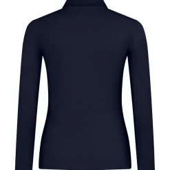 Frauen Langarm Fein-Piqué Poloshirt 180