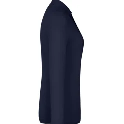 Frauen Langarm Fein-Piqué Poloshirt 180