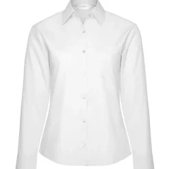 Frauen Langarm Popeline-Bluse in Übergröße