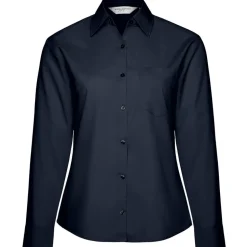 Frauen Langarm Popeline-Bluse in Übergröße