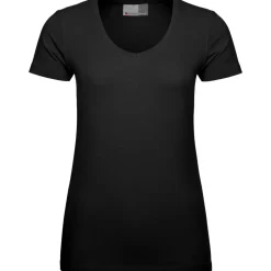 Frauen Slim Fit T-Shirt mit V-Ausschnitt