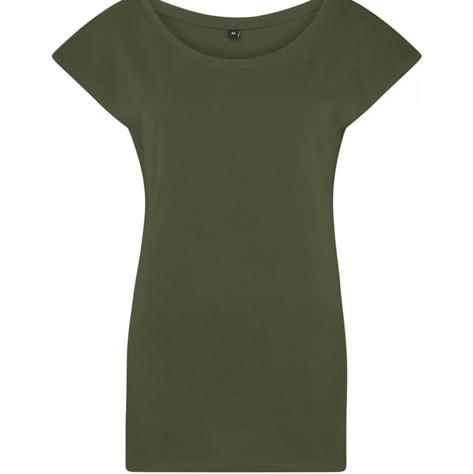 Frauen T-Shirt mit weitem Rundhalsausschnitt