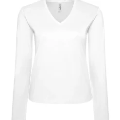 Frauen V-Ausschnitt Langarmshirt