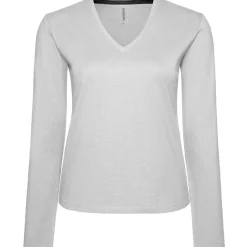 Frauen V-Ausschnitt Langarmshirt