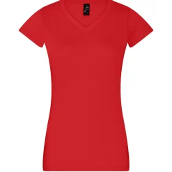 Frauen V-Ausschnitt T-Shirt Moon