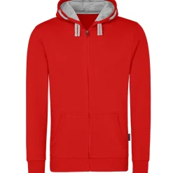 Männer Kontrast Kapuzen-Sweatjacke in Übergröße - Fair4All