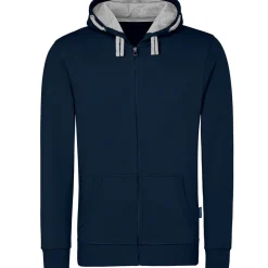 Männer Kontrast Kapuzen-Sweatjacke in Übergröße - Fair4All