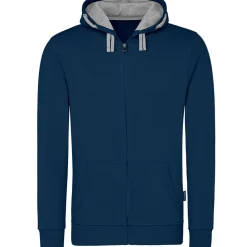 Männer Kontrast Kapuzen-Sweatjacke in Übergröße - Fair4All