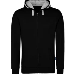 Männer Kontrast Kapuzen-Sweatjacke in Übergröße - Fair4All