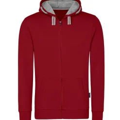 Männer Kontrast Kapuzen-Sweatjacke - Fair4All