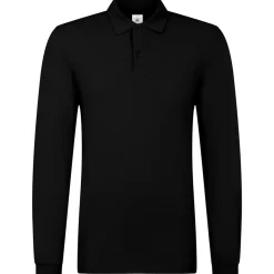 Männer Langarm Fein-Piqué Poloshirt 180 in Übergröße