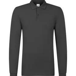 Männer Langarm Fein-Piqué Poloshirt 210 in Übergröße