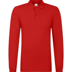 Männer Langarm Fein-Piqué Poloshirt 180