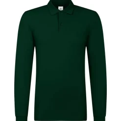 Männer Langarm Fein-Piqué Poloshirt 180