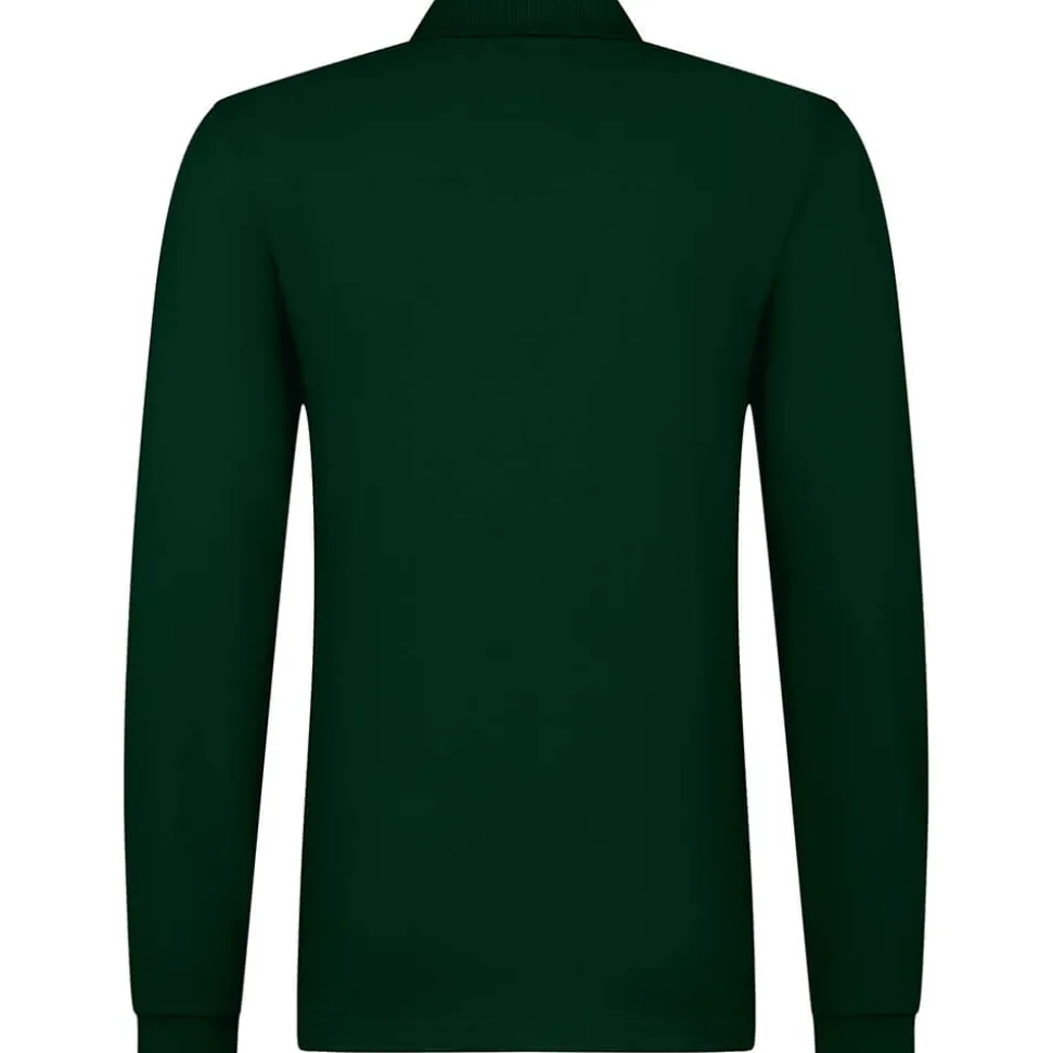 Männer Langarm Fein-Piqué Poloshirt 180
